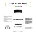 Ashwagandha 1300 mg wholesale supplement custom label ready bottle and full label sheet