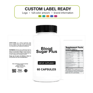Blood Sugar Plus wholesale supplement custom label ready bottle and full label sheet