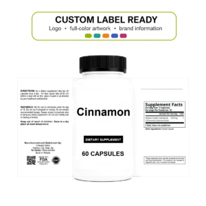 Cinnamon 600mg wholesale supplement custom label ready bottle and full label sheet