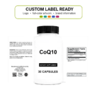 CoQ10 wholesale supplement custom label ready bottle and full label sheet