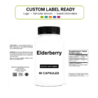 Elderberry-600mg wholesale supplement custom label ready bottle and full label sheet