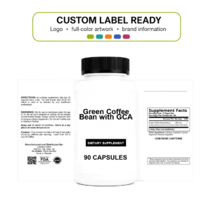 Green Coffee Bean w/GCA wholesale supplement custom label ready bottle and full label sheet