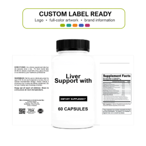 Liver Support w/ wholesale supplement custom label ready bottle and full label sheet