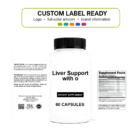 Liver Support w/o wholesale supplement custom label ready bottle and full label sheet