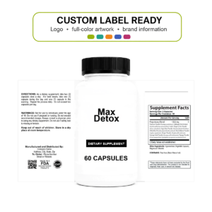 Max Detox wholesale supplement custom label ready bottle and full label sheet