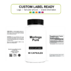 Moringa Pure wholesale supplement custom label ready bottle and full label sheet