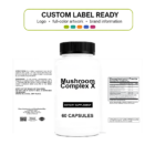 Mushroom Complex X wholesale supplement custom label ready bottle and full label sheet