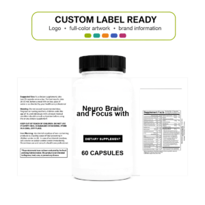 Neuro Brain and Focus w/ wholesale supplement custom label ready bottle and full label sheet