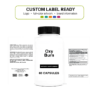 Oxy Burn wholesale supplement custom label ready bottle and full label sheet