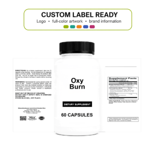 Oxy Burn wholesale supplement custom label ready bottle and full label sheet