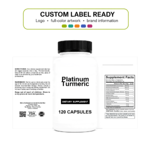 Platinum Turmeric wholesale supplement custom label ready bottle and full label sheet