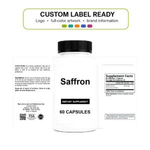 Saffron wholesale supplement custom label ready bottle and full label sheet