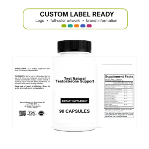 Test Natural Testosterone Support wholesale supplement custom label ready bottle and full label sheet