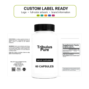Tribulus Pure wholesale supplement custom label ready bottle and full label sheet