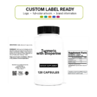Turmeric w/Bioperine wholesale supplement custom label ready bottle and full label sheet