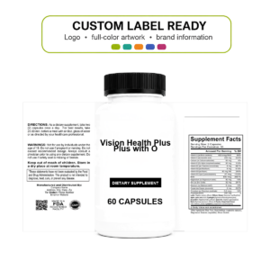 Vision Health Plus Plus W/O wholesale supplement custom label ready bottle and full label sheet